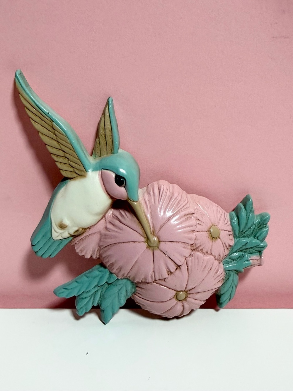 Vintage 80s hummingbird wall art